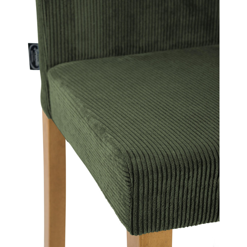 Chaise de salle à manger Ina Cord vert clair antique