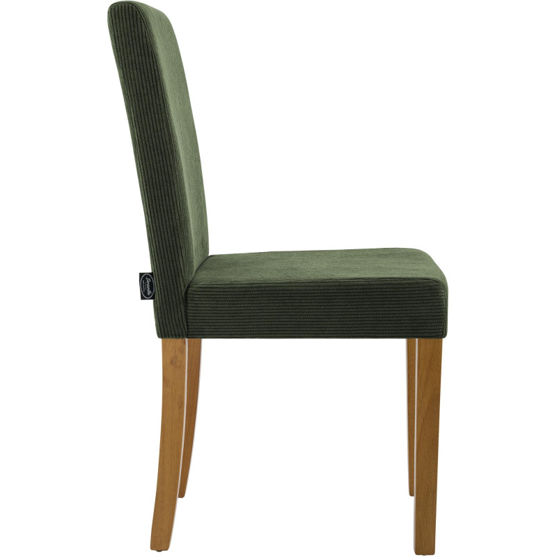Chaise de salle à manger Ina Cord vert clair antique