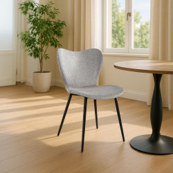 Chaise de salle à manger Maika en tissu gris