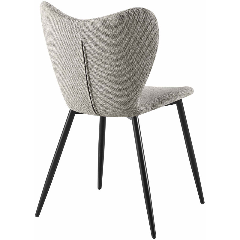 Chaise de salle à manger Maika en tissu gris