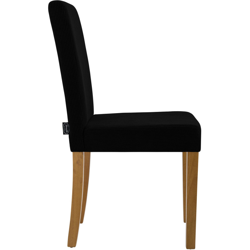 Chaise de salle à manger Ina Cord noir clair antique