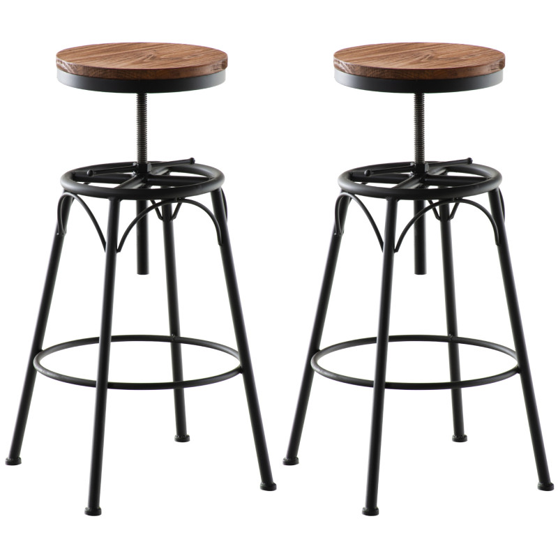 Lot de 2 tabourets de bar Beam noir