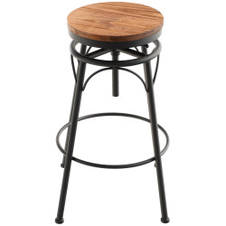 Ensemble de 2 tabourets de bar Beam noir