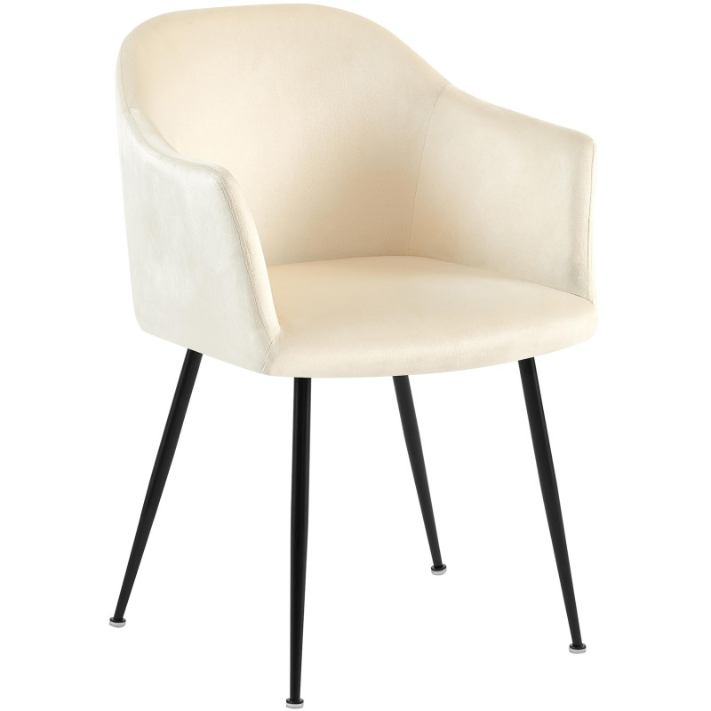 Chaise de salle à manger Jaysie en velours crème