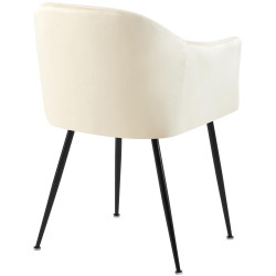 Chaise de salle à manger Jaysie en velours crème