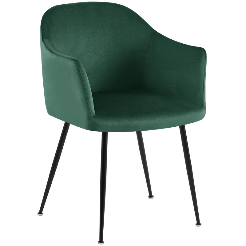 Chaise de salle à manger en velours Jaysie vert foncé