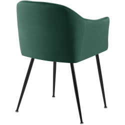 Chaise de salle à manger en velours Jaysie vert foncé