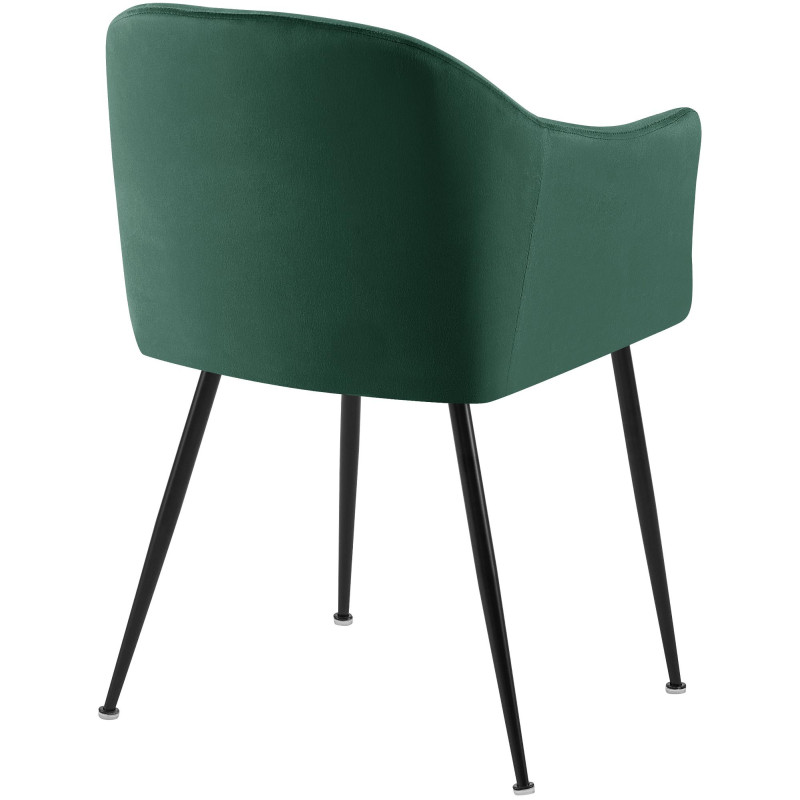 Chaise de salle à manger en velours Jaysie vert foncé