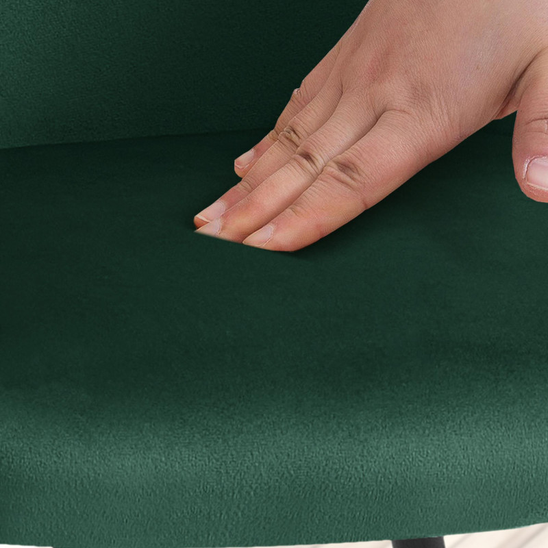 Chaise de salle à manger en velours Jaysie vert foncé