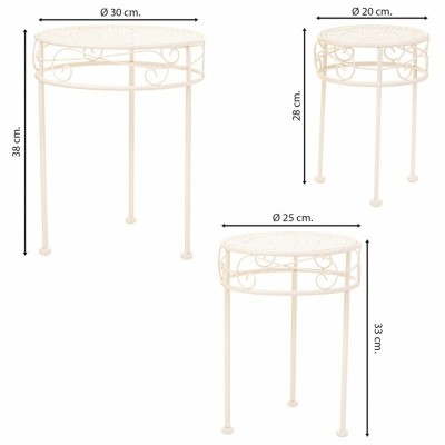 Sous-pot Alexandra House Living Blanc Métal Fer 30 x 120 x 30 cm