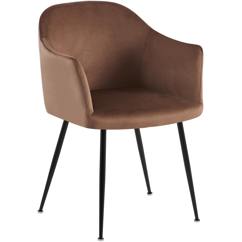 Chaise de salle à manger Jaysie en velours marron