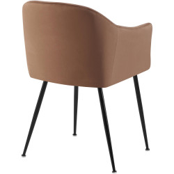 Chaise de salle à manger Jaysie en velours marron