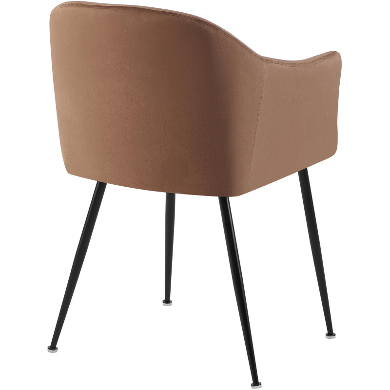 Chaise de salle à manger Jaysie en velours marron