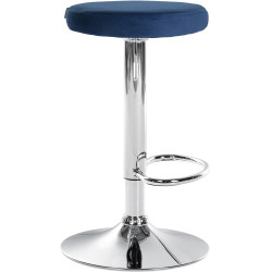 Tabouret de bar Ponte velours chromé