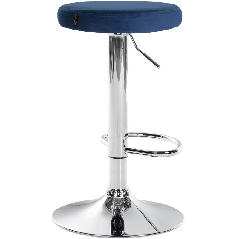 Tabouret de bar Ponte velours chromé
