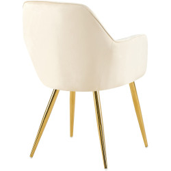 Chaise de salle à manger Cheryl velours doré crème