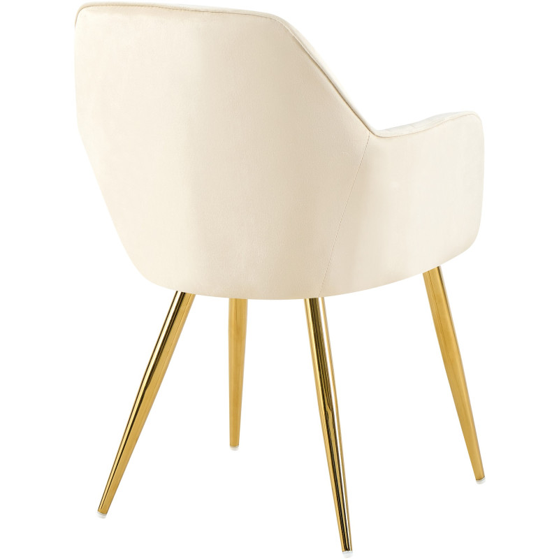Chaise de salle à manger Cheryl velours doré crème