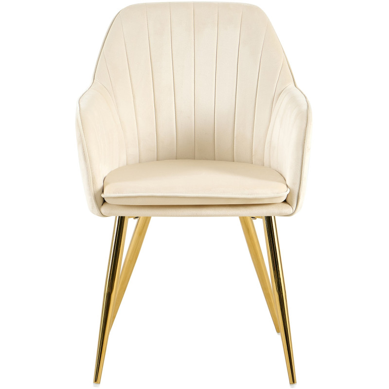 Chaise de salle à manger Cheryl velours doré crème