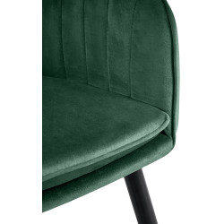 Chaise de salle à manger Cheryl velours noir vert