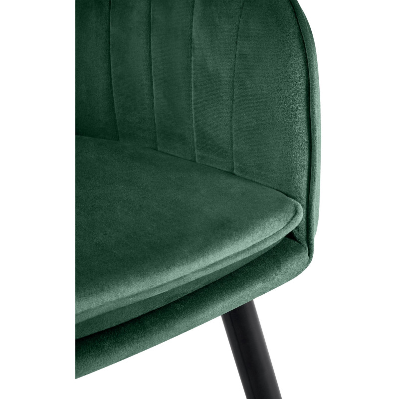 Chaise de salle à manger Cheryl velours noir vert
