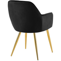 Chaise de salle à manger Cheryl velours doré noir