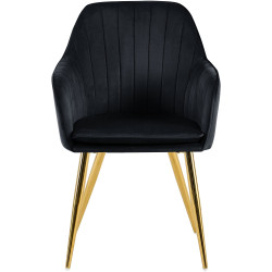 Chaise de salle à manger Cheryl velours doré noir