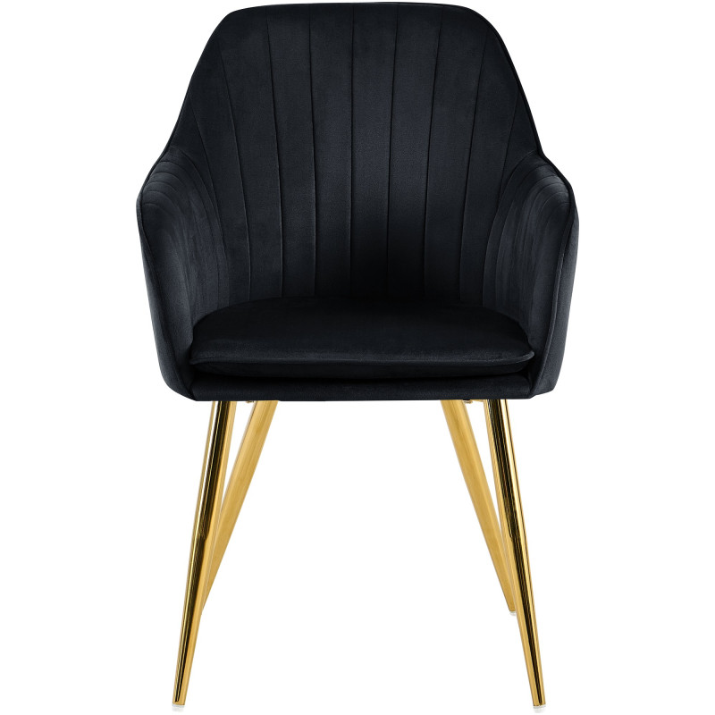 Chaise de salle à manger Cheryl velours doré noir