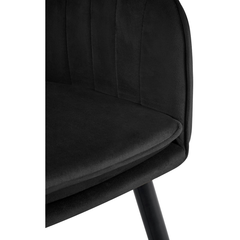 Chaise de salle à manger Cheryl en velours noir