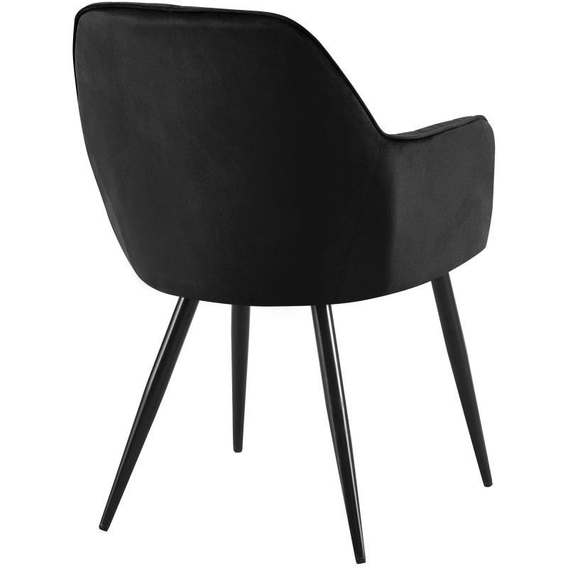 Chaise de salle à manger Cheryl en velours noir