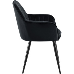 Chaise de salle à manger Cheryl en velours noir