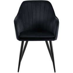 Chaise de salle à manger Cheryl en velours noir