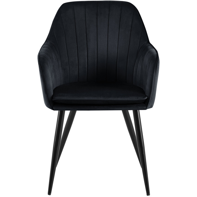Chaise de salle à manger Cheryl en velours noir