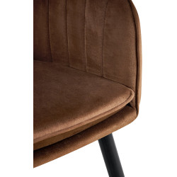 Chaise de salle à manger Cheryl en velours noir marron