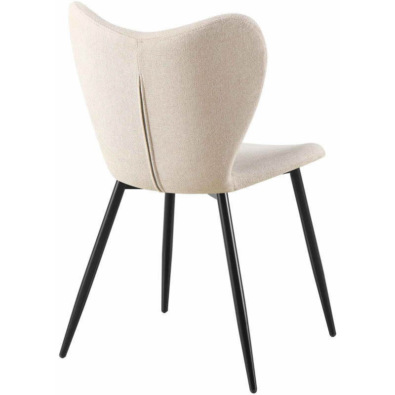 Chaise de salle à manger Maika en tissu crème