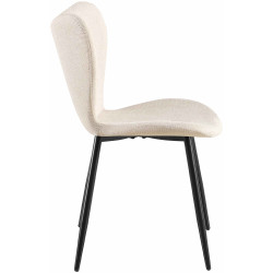 Chaise de salle à manger Maika en tissu crème