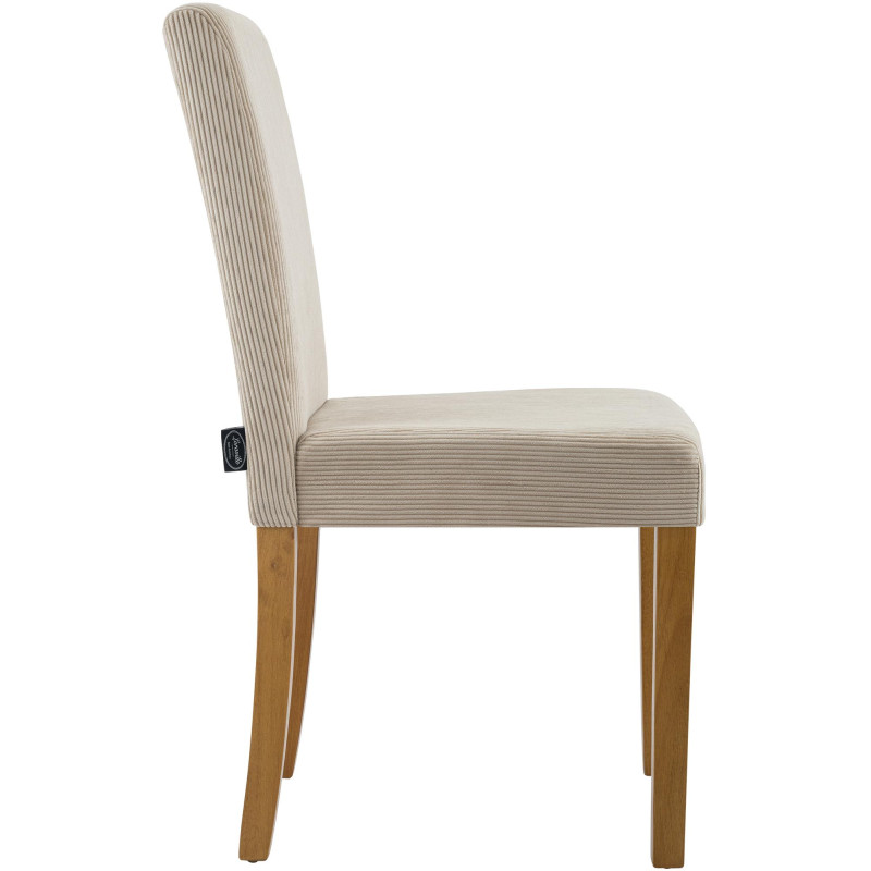 Chaise de salle à manger Ina Cord marron clair antique