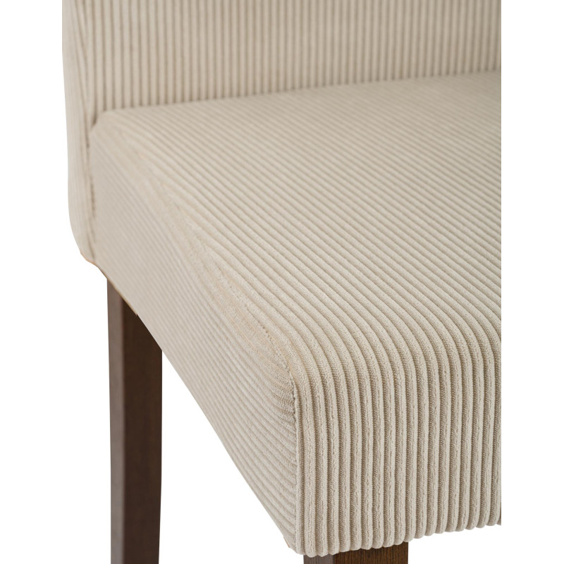 Chaise de salle à manger Ina Cord antique marron clair foncé
