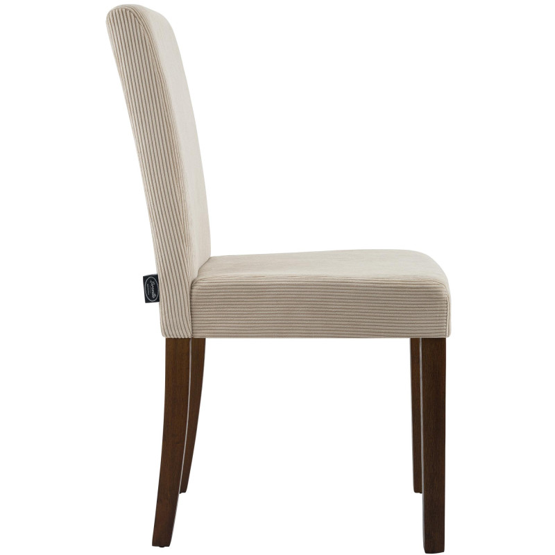 Chaise de salle à manger Ina Cord antique marron clair foncé