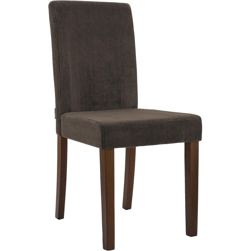 Chaise de salle à manger Ina Cord marron foncé antique