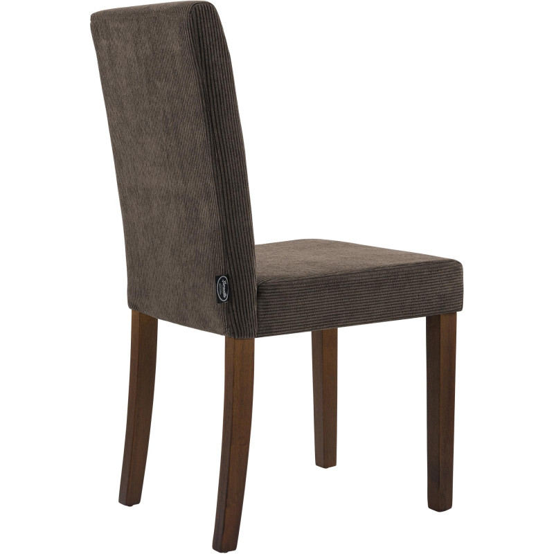 Chaise de salle à manger Ina Cord marron foncé antique