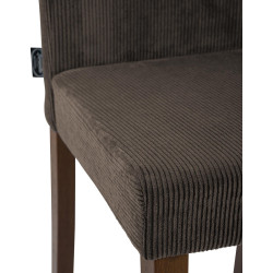 Chaise de salle à manger Ina Cord marron foncé antique