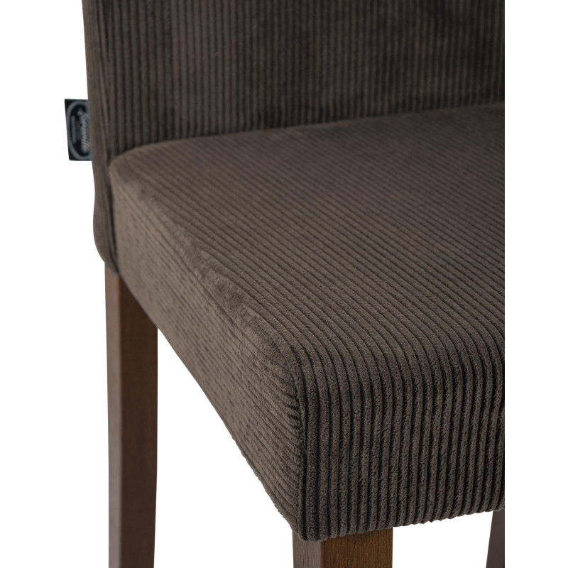 Chaise de salle à manger Ina Cord marron foncé antique