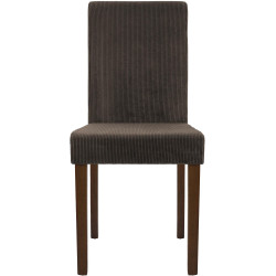 Chaise de salle à manger Ina Cord marron foncé antique