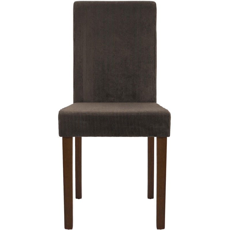 Chaise de salle à manger Ina Cord marron foncé antique