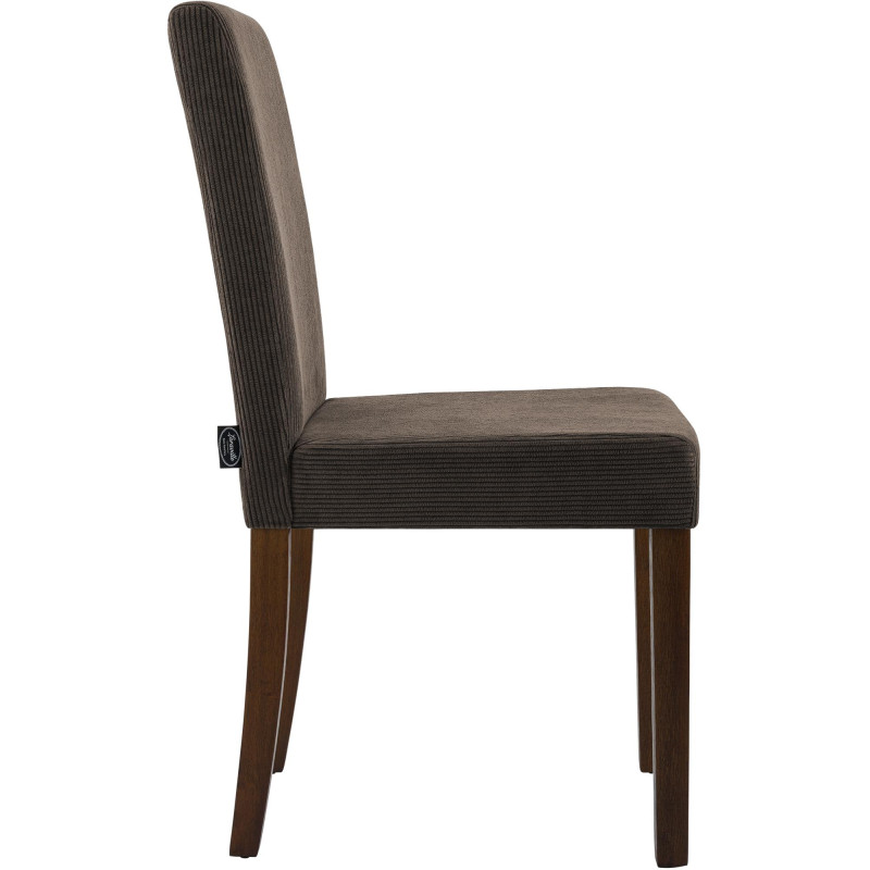 Chaise de salle à manger Ina Cord marron foncé antique