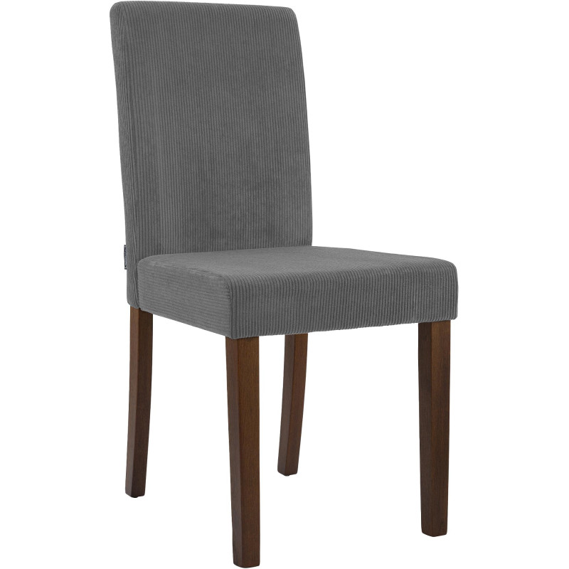 Chaise de salle à manger Ina Cord gris foncé antique