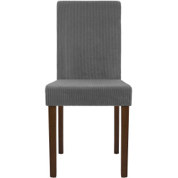 Chaise de salle à manger Ina Cord gris foncé antique