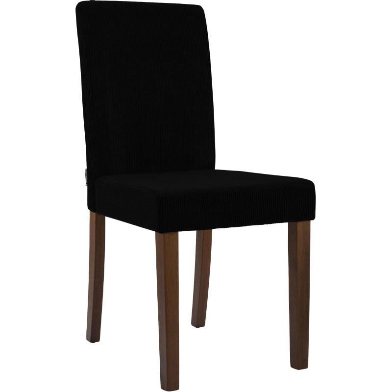Chaise de salle à manger Ina Cord noir foncé antique