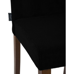 Chaise de salle à manger Ina Cord noir foncé antique