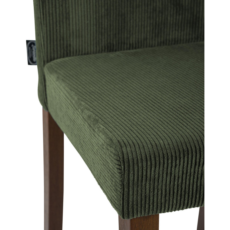 Chaise de salle à manger Ina Cord vert foncé antique